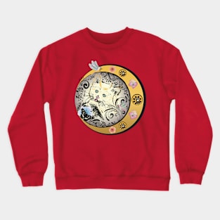 Kitten art nouveau frame Crewneck Sweatshirt